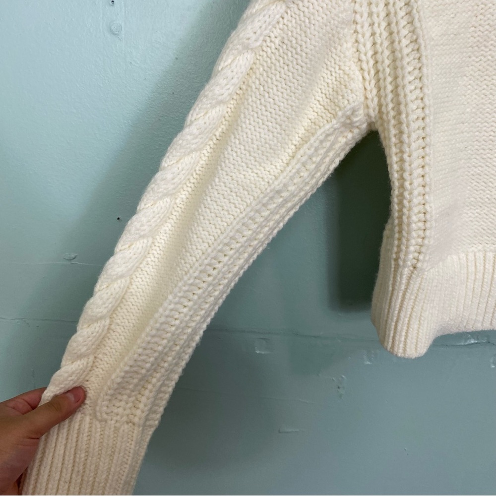 Christy Lynn Iris‎ Cable Knit Cardigan Crean Wool Blend Size XS - Picture 12 of 13